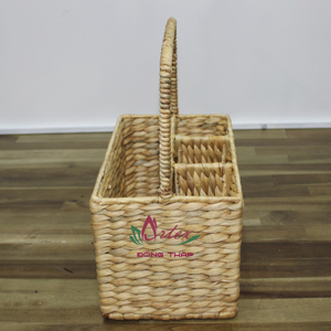 Artex Dong Thap Handwoven Natural <b>Water</b> <b>Hyacinth</b> Wine Rack Top Selling Hanging <b>Storage</b> <b>Basket</b> for Party Picnic Wholesale - Product Image 5