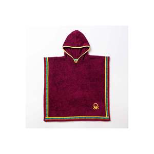 Be-0818-Pr 100% Cotton <b>Purple</b> 65x65 cm Children's Poncho <b>Towel</b> - <b>PURPLE</b> - Product Image 3