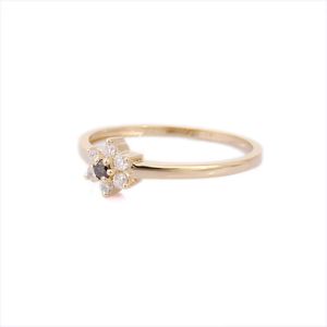 Best Selling Products Natural Round Brown and White Diamond Flower <b>Ring</b> 14K Yellow Gold Gemstone <b>Rings</b> Luxury Jewelry <b>for</b> <b>Girls</b> - Product Image 2