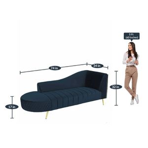 Tumbona moderna de terciopelo Valencia en azul verde azulado para sala de estar - Product Image 2