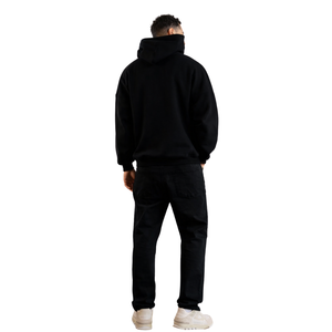 Sudadera con Capucha Extra Grande para Hombre, 50% Algodón, 50% Poliéster, Hombros Caídos, Estilo Urbano, Corte Holgado, Sudadera de Invierno, Tinte Liso - Product Image 6