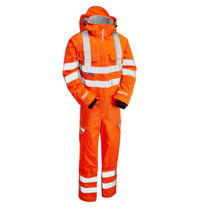 Pulsar Rail Orange Rail Spec Combinaison imperméable Orange Hi Vis Combinaison tempête Hi Visibility Winter Workwear Coverall - Product Image 4