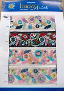 ลูกไม้ปักลายดอกไม้หลากสีสำหรับกระเป๋าสไตล์ธุรกิจรองเท้าของขวัญเป็นมิตรต่อสิ่งแวดล้อม - Product Image 4