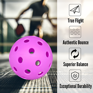 Balles de pickleball en plastique 40 trous personnalisables approuvées par l'USAPA respectueuses de l'environnement avec décoration de logo personnalisé - Product Image 1