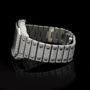 Reloj de Cuarzo de Acero Inoxidable de Alta Calidad, Estilo Hip Hop Antiguo, con Diamantes de Imitación de 30 Quilates VVS, Diseño con Incrustaciones de Moissanita - Product Image 3