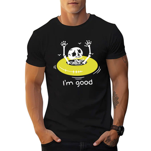T-shirts personnalisés pour hommes en gros, col rond, 100 % coton, manches courtes, imprimé lettres, coupe ample, respirant, écologique, séchage rapide, été - Product Image 2