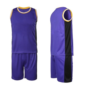 Ensemble de basket-ball personnalisé 100% Polyester maille sans manches col rond épissage séchage rapide évacuation de l'humidité respirant et imprimé - Product Image 4