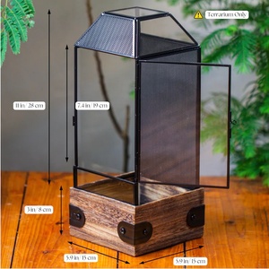 Terrario de Vidrio Hecho a Mano en EE. UU. con Base de Madera y Rejilla de Ventilación para Insectos, Arañas, <span class=keywords><strong>Mantis</strong></span>, Decoración del Hogar - Product Image 3
