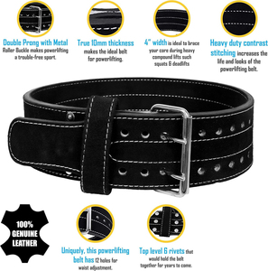 เข็มขัดออกกำลังกายแบบง่ามคู่สำหรับผู้ชายเข็มขัดพยุงหลังกว้าง10มม. 4นิ้วเข็มขัดออกกำลังกายในยิมสำหรับฝึกความแข็งแรง - Product Image 2