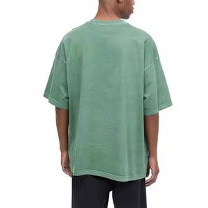 Clothing Manufacturer Custom DTG Graphic Printed 2025 Acid Washed Boxy Fit <b>Cropped</b> <b>Men</b> Drop Shoulder Oversized T Shirt - Product Image 6