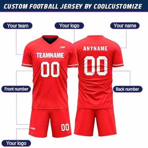Maillots de foot personnalisés, design sur mesure, maillot d'équipe avec logo, manches courtes et maillot de sport - Product Image 2