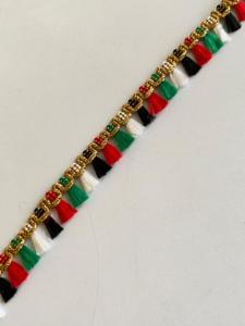 UAE National Flag Day Jalebi Lace Trim Embroidery <b>Sequin</b> Border Customized Color Glittered for Flags and Garments Wholesale - Product Image 4
