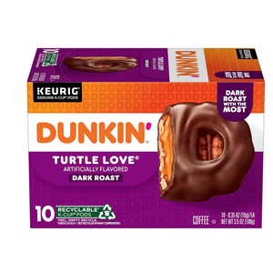 กาแฟรสเติร์ทเทิลเลิฟ ดังกิ้น'ทัลเบิร์ต เลิฟ ฟรีฟเวอร์ เฟลเวอร์ รสชาติเติร์ทเทิลเลิฟ บรรจุ 10 ซอง (แพ็ค 6 กล่อง) สำหรับเครื่องชงกาแฟแบบแคปซูล Keurig K-Cup - Product Image 1