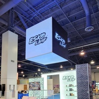 Stand d'exposition modulaire 20x30 pieds, stand d'exposition portable, présentoir de salon avec enseigne suspendue, design personnalisé de la marque