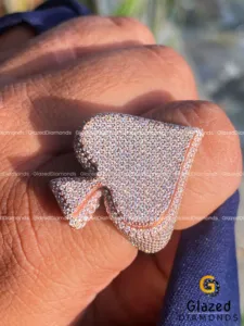 Meilleure Qualité Iced Out Bling VVS Moissanite Diamant As De Pique Bague Hip Hop Pour Homme - Product Image 3