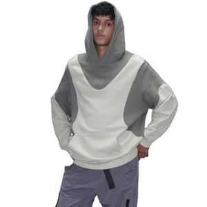 Sweat-shirts d'hiver pour hommes personnalisés OEM, de haute qualité, 100% coton, épaules tombantes, coupe régulière, deux tons, pull à capuche brodé - Product Image 6
