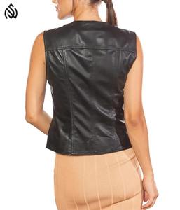 Gilet en cuir original pour femmes-Gilet chaud élégant pour les vibrations hivernales urbaines | Gilet en cuir respirant à la mode 2025 - Product Image 4