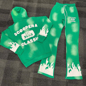 Conjunto Deportivo Lavado al Ácido 100% Algodón, Chándal Desteñido por el Sol para Hombre, Ropa Urbana al por Mayor, Servicio OEM Personalizado - Product Image 3