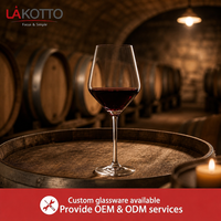 LAKOTTO Verre à vin à pied en cristal transparent de luxe 450 ml pour service hôtelier et bar, verrerie de restaurant, logo personnalisé, usine