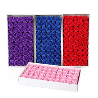 Vente en gros Décoration personnalisée Fleur de savon rose Fleur artificielle Tête de roses à savon pour boîte-cadeau Boîte rigide en papier