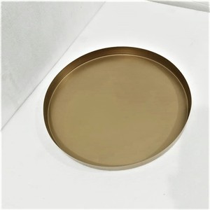 GRIS/OR/NOIR/BLANC Plateau de service rond rectangulaire carré en métal - Product Image 3