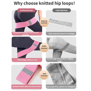 VIGFIT Bandes de Résistance Circulaires Personnalisées pour Fessiers, Lot de 3 avec Sac, Bandes de Résistance en Tissu Antidérapant pour Hanches - Product Image 2