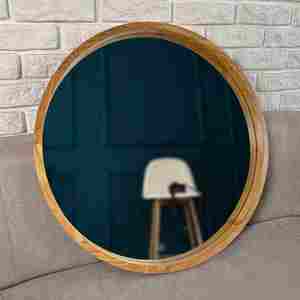 Nouveau Design Design & Crafted Designer Miroir Chambre Décor Rond Cadre En Bois Qualité D'exportation Avec Qualité D'exportation - Product Image 2