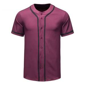 Maillots de baseball d'équipe personnalisés, qualité supérieure, polyester respirant, col en V, vêtements de sport, vêtements de baseball et de softball pour adultes - Product Image 3