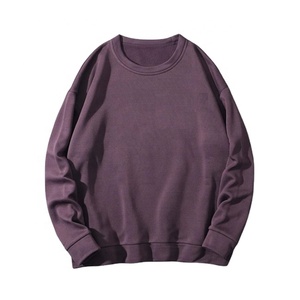 Best Sale Men's 100% Cotton 2400gsm Crew Neck Sweatshirt Solid Pattern <b>Plain</b> Dyed for Autumn - Product Image 3
