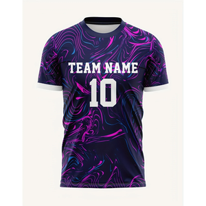Camiseta de Fútbol para Hombre, Material Transpirable y Cómodo, Diseño Gráfico Vibrante, Servicio de Diseño Personalizado, Ajuste Cómodo para Actividades Deportivas - Product Image 4