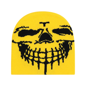 Gorro de invierno con calavera Jacquard americano europeo, gorro cálido de Hip Hop Street, nuevo gorro de punto con patrón de dibujos animados, gran oferta para viajeros - Product Image 6