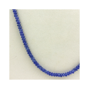 Collar de Cuentas Lisas y Redondas de Zafiro Azul Natural, Cristales Esféricos Perforados para Joyería Fina Personalizada - Product Image 3