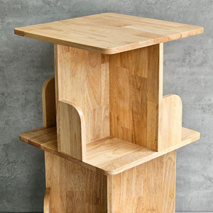 Étagère à livres mobile compacte à 2 niveaux en bois KS68199 - pour salon, installation facile sur pied - Product Image 6