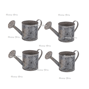 Juego de 4 latas de agua galvanizadas, lata de agua de forma personalizada de Calidad exclusiva para jardinería, balcón y uso de plantas en macetas - Product Image 1