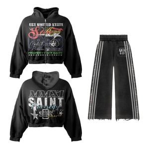 Streetwear personnalisé, ensemble de jogging avec fermeture éclair et options de marque privée, survêtement lourd avec effet sunfade, à personnaliser - Product Image 4