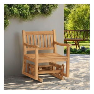 Silla Planeadora de teca para exteriores con movimiento suave, herrajes de latón, moderna y cómoda sala de estar, Hotel, parque, Villa, asientos de ocio - Product Image 6