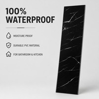 Panneau mural en PVC marbré noir et blanc, imperméable, revêtement décoratif intérieur