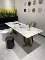 Pieds de table à manger rectangulaire modernes, base en métal, structure minimaliste, support de mobilier contemporain