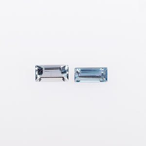 พลอยอะความารีนบราซิลทรงสี่เหลี่ยมผืนผ้าขนาด 8x4 มม. น้ำหนัก 1.80 กะรัต 1 คู่ พลอยธรรมชาติสำหรับทำเครื่องประดับ พลอยหลวม - Product Image 1