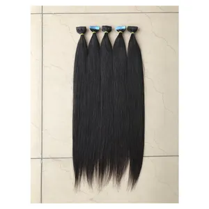 Cabelo virgem 100% cru cru cru indiano templo cor no 1b fita em extensão de cabelo extensões de cabelo humano do revendedor indiano