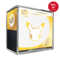 Boîte en acrylique transparente résistante aux UV avec aimants puissants, pour cartes de jeu TCG, édition 30e anniversaire, avec couvercles magnétiques, directement de l'usine