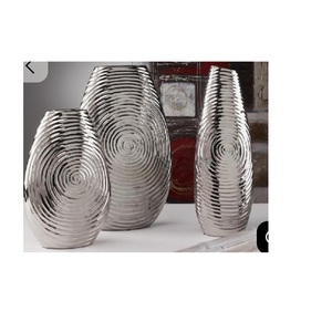 Juego de Jarrones Decorativos de Aluminio Metalizado |   Centros de Mesa de Boda con Relieve de Oro, Plata y Cobre, Macetas de Metal al por Mayor - Product Image 4