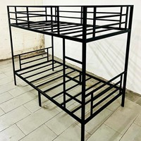 Lit superposé double en métal robuste réglable, cadre en fer, design moderne, pour appartement, dortoir, école, hôtel, chambre à coucher