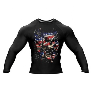 Rashguard de Jiu-Jitsu personnalisé de haute qualité, BJJ MMA, style sportif long, tissu de compression respirant, prix de gros bon marché - Product Image 2