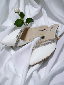 Elegantes zapatos de tacón de malla con diamantes de imitación: La elección nupcial perfecta para un toque de glamour Precios al por mayor Calzado de mujer - Product Image 4