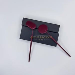 Espejo para Extensión de Pestañas, Espejo de Bolsillo de Acero Inoxidable, Recubrimiento en Polvo Rojo Oscuro, Herramientas de Belleza, Espejo para Pestañas con Logotipo Personalizado, Herramientas de Salón - Product Image 4