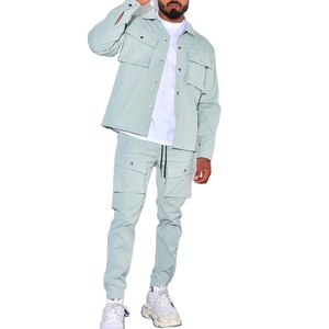 Chándal de sudor con logotipo personalizado, ropa de calle cortavientos, conjuntos de dos piezas para hombre, pantalones Cargo, chaqueta para hombre, conjuntos 2pcs2026 - Product Image 2