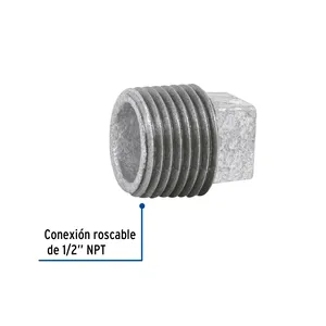 Caja de enchufe macho de acero galvanizado Foset 1/2 'de 10 unidades para mangueras de fontanería - Product Image 2