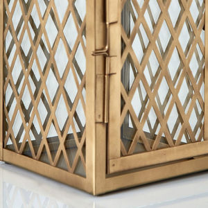 Portavelas de Metal dorado antiguo, decoración moderna de lujo para el hogar, tarros de velas de madera hechos a mano para bodas, soporte de pilar de Ramadán - Product Image 3