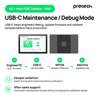 Panel HMI Android 16 Terintegrasi 10.1 Inci PoE RS485 4G LTE Layar Sentuh Tablet Open Frame untuk Mesin Layanan Mandiri Pintar